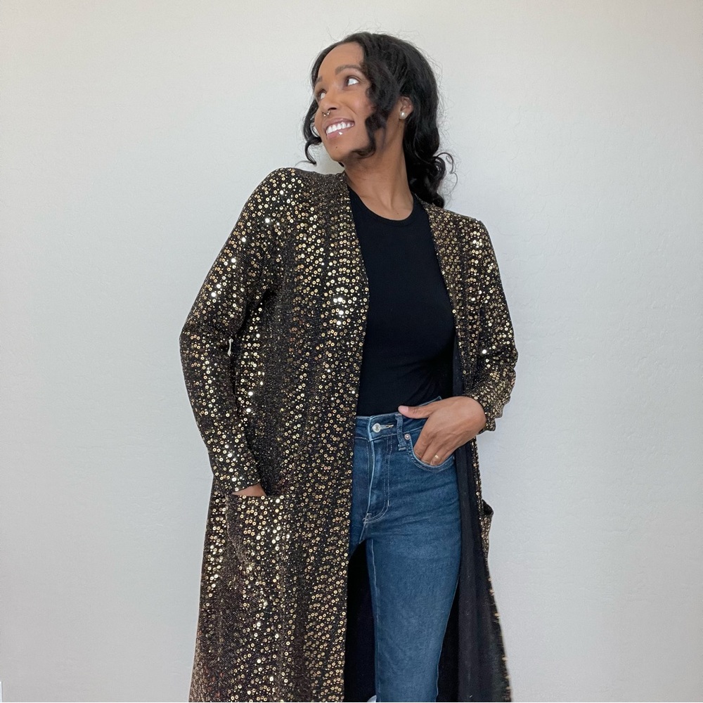 LuLaRoe Gold Sequin Cardigan